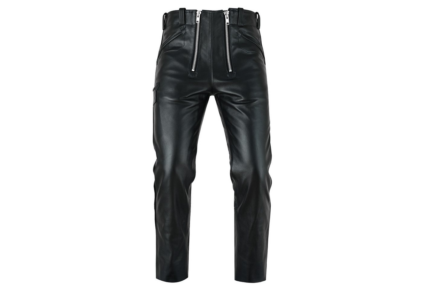 BOHMBERG Lederhose HerrenZimmermannshose, Zunfthose echtes Rinds Leder, Schwarz – Bild 4 von 5