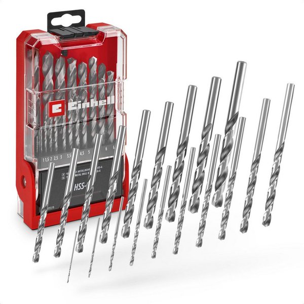 Einhell Bohrer- und Bit-Set Original Einhell 19-tlg. HSS-G Metallbohrer-Set (HSS 4241 Stahl, hochg, (19x HSS-G Metallbohrer (1 / 1,5 / 2 / 2,5 / 3 / 3,5 / 4 / 4