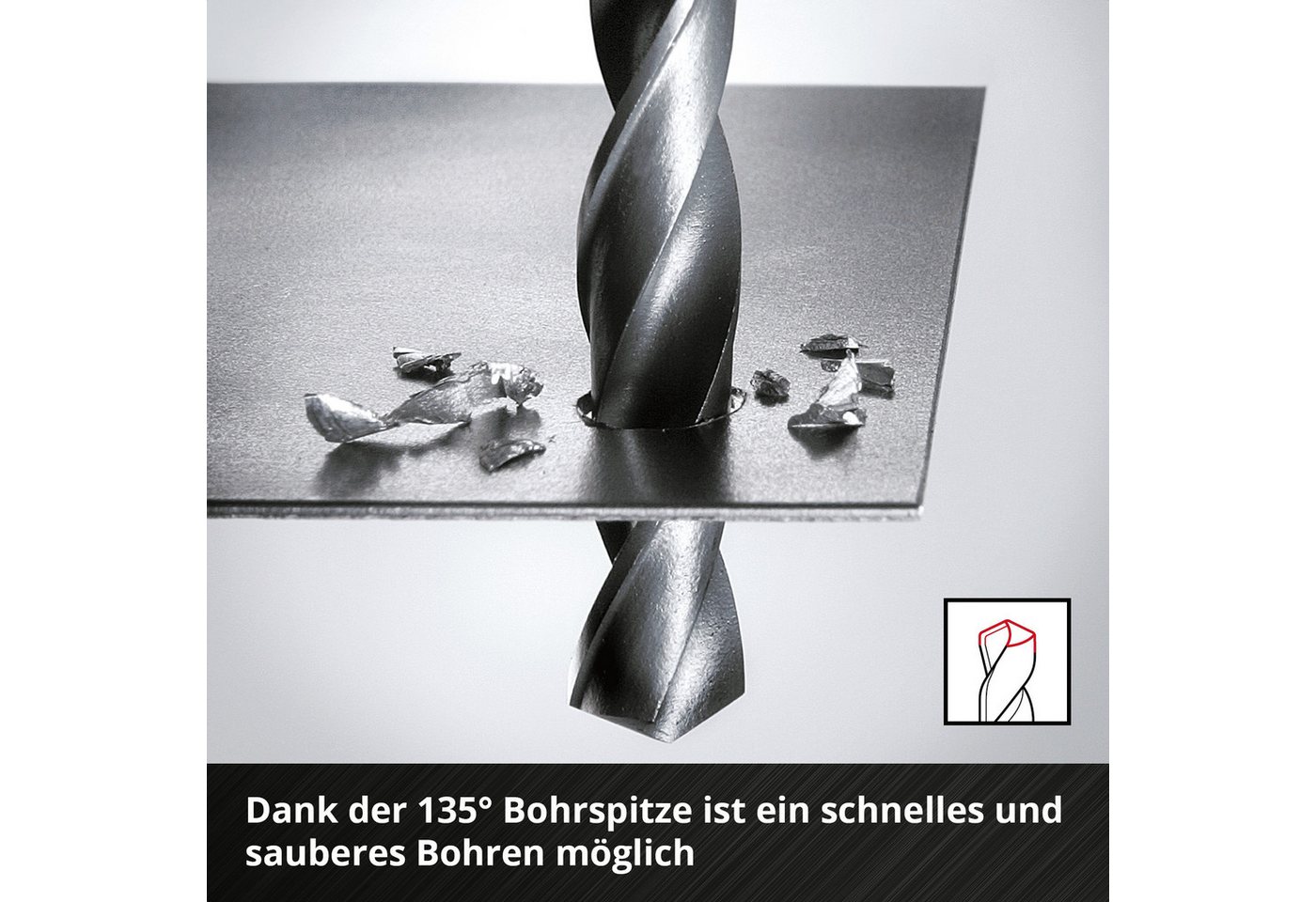 Einhell Bohrer- und Bit-Set Original Einhell 19-tlg. HSS-R Metallbohrer-Set (HSS 4241 Stahl, schwa, (19x HSS-R Metallbohrer (1 / 1,5 / 2 / 2,5 / 3 / 3,5 / 4 / 4 – Bild 4 von 5