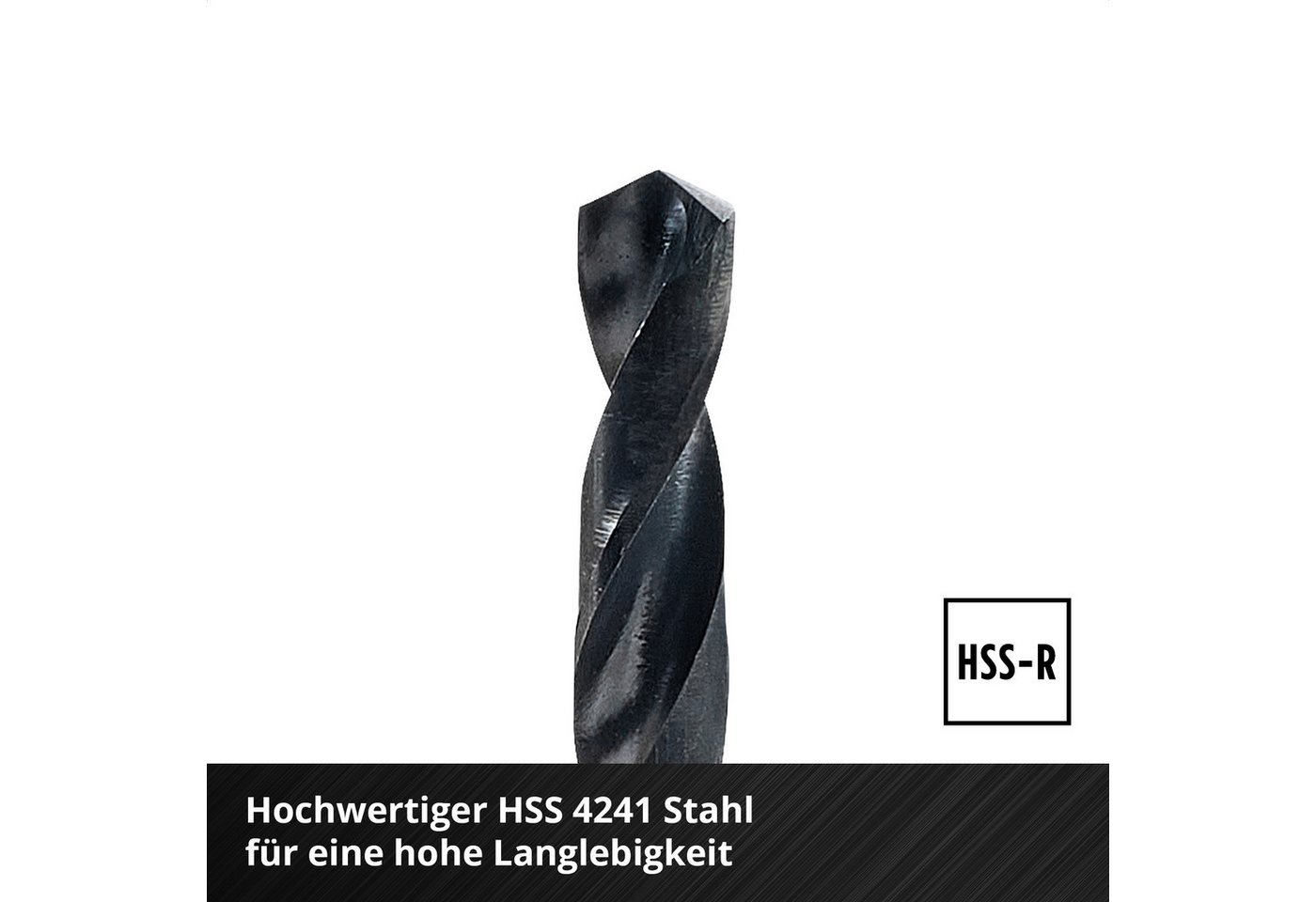 Einhell Bohrer- und Bit-Set Original Einhell 19-tlg. HSS-R Metallbohrer-Set (HSS 4241 Stahl, schwa, (19x HSS-R Metallbohrer (1 / 1,5 / 2 / 2,5 / 3 / 3,5 / 4 / 4 – Bild 5 von 5