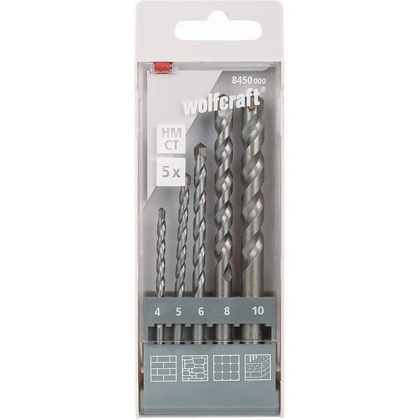 Wolfcraft Bohrer- und Bitset Wolfcraft Steinbohrer-Set HM 8450000 Ø 4 - 10 mm