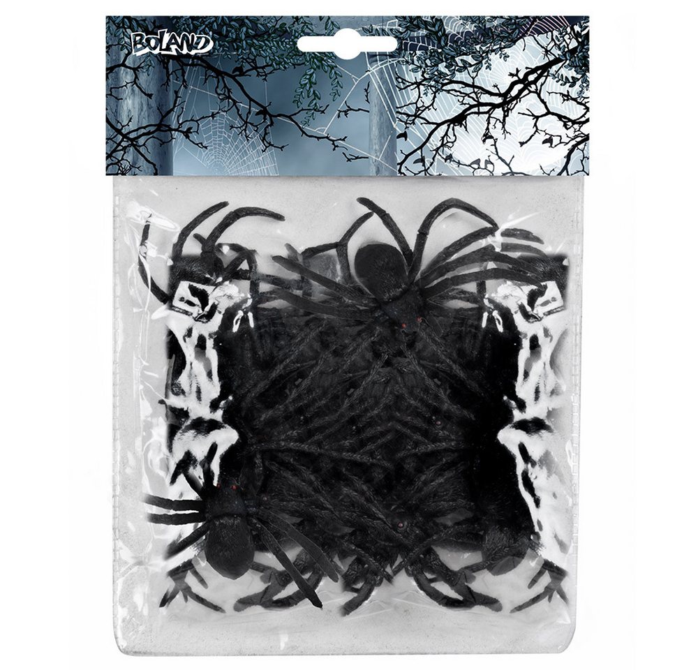 Boland Dekoobjekt Spinnen Set 12 Stück, Größe 7 x 8 cm, Schwarz – Bild 2 von 2