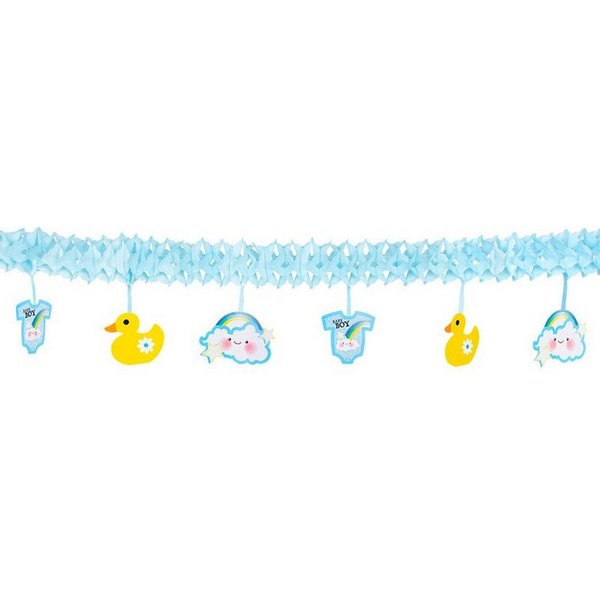 Boland Girlande Baby Boy Girlande 4 m, Raumdeko für Geburt, Babygeburtstag oder Pullerparty!