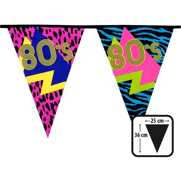 Boland Girlande Wimpelkette 80´s PE, 36x25cm, 6m