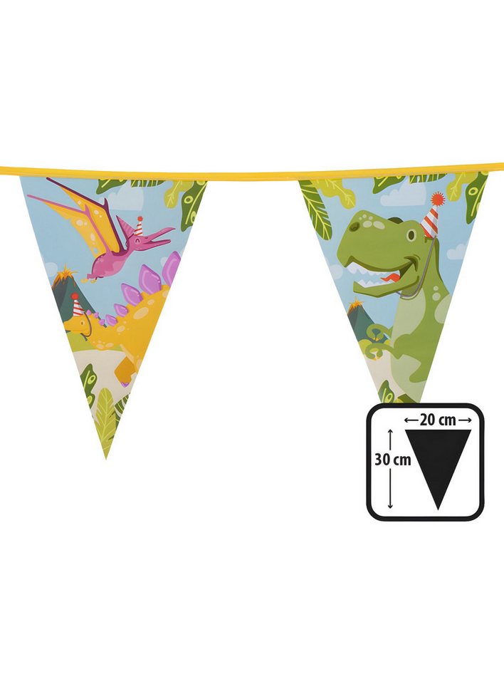 Boland Hängedekoration Dino Wimpelkette 6 m, Deko für Dinosaurier.Freund: Mache Deine Party zum Jurassic Park! – Bild 4 von 5