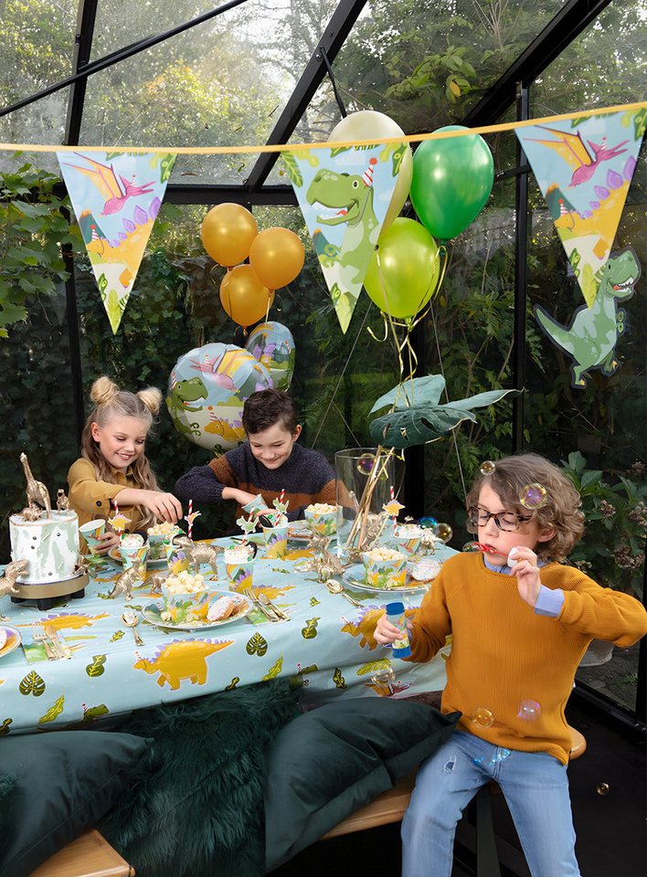 Boland Hängedekoration Dino Wimpelkette 6 m, Deko für Dinosaurier.Freund: Mache Deine Party zum Jurassic Park! – Bild 5 von 5