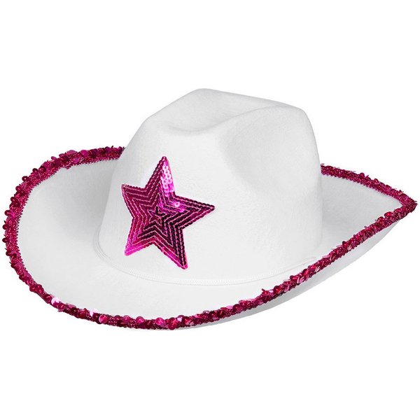 Boland Kostüm Cowboyhut Rodeo Star weiß pink