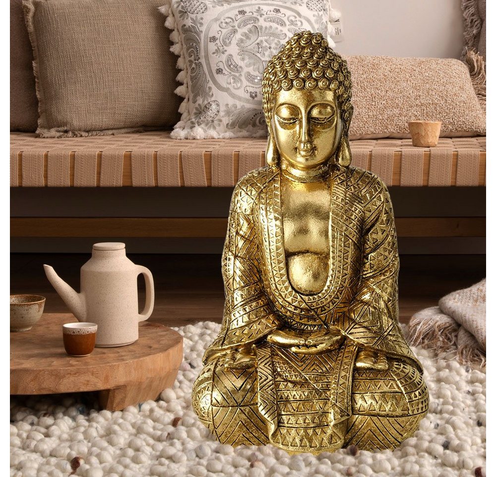 BOLTZE Dekofigur, Wohndekoration Buddha Figur Wohnzimmer Dekofigur, Skulptur – Bild 2 von 5