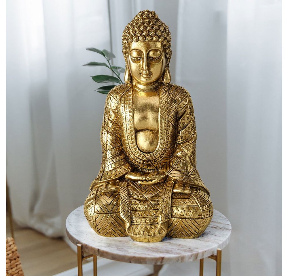 BOLTZE Dekofigur, Wohndekoration Buddha Figur Wohnzimmer Dekofigur, Skulptur – Bild 3 von 5