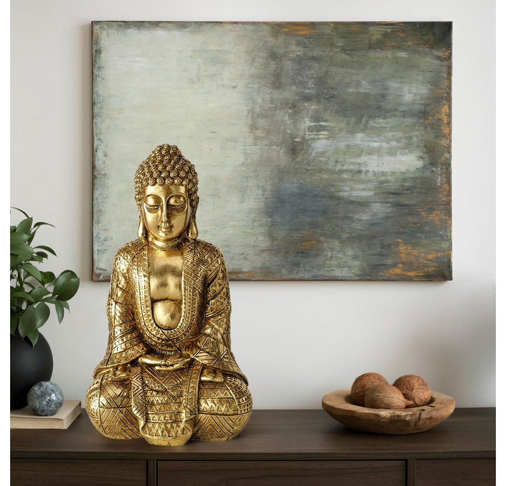 BOLTZE Dekofigur, Wohndekoration Buddha Figur Wohnzimmer Dekofigur, Skulptur – Bild 4 von 5