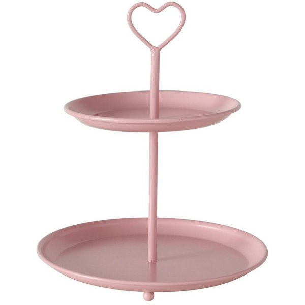 BOLTZE Etagere rosa Herz H25cm matt
