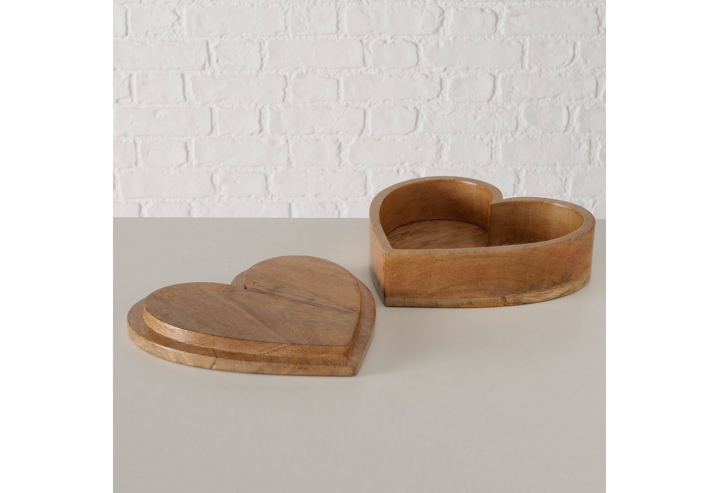 BOLTZE GRUPPE Dose Boltze, Box Lurea Herz Mango Holz 20 cm, 2085144 (1 St) – Bild 3 von 3
