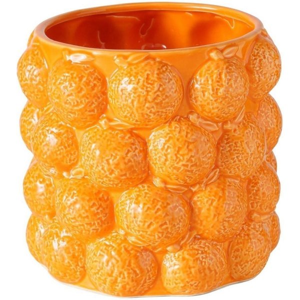 BOLTZE GRUPPE Übertopf ORANGE, Ø 17 x H 15 cm, Porzellan, (1 St), mit Orangen aus Porzellan verziert