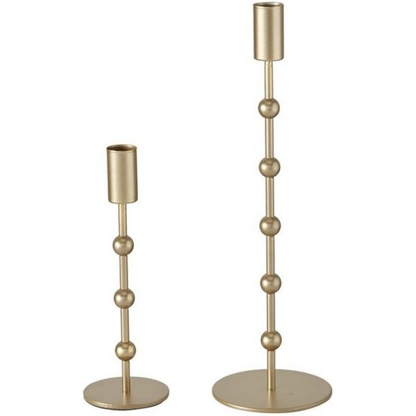 BOLTZE Kerzenleuchter Kerzenleuchter Kimberly 2er Set Metall gold, modern, glänzend, für Stabkerzen geeignet, Tischdeko
