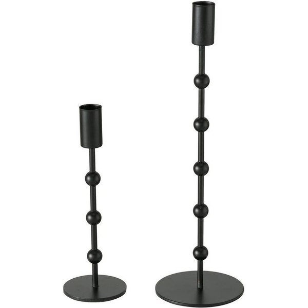 BOLTZE Kerzenleuchter Kimberly, 2er Set, aus Metall, Schwarz Matt