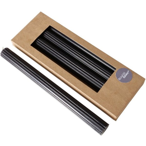 BOLTZE Tafelkerze Stabkerze Classic, 4-teilig, 25 cm hoch, Schwarz (1-tlg)