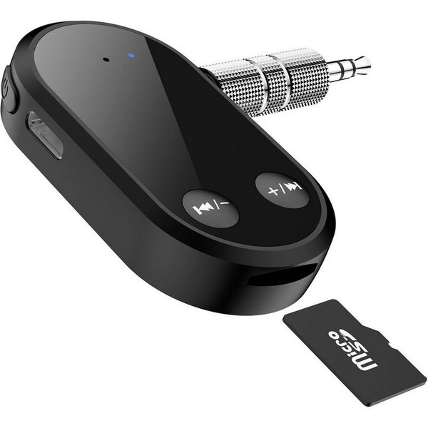 Bolwins E25C Bluetooth 5.0 Audio Empfänger AUX 3,5mm TF Slot Auto Adapter MP3 Audio-Adapter 3,5 mm Klinkenstecker, AUX Standard zu 3,5 mm Klinkenbuchse, kompati
