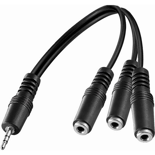 Bolwins F57 3,5mm Audio Splitter Adapter – 3x Klinke Verteiler für PC Handy Audio-Kabel, 3,5mm Stereo Klinkenstecker, AUX Line In kompatibel, 3x 3,5mm Stereo Kl