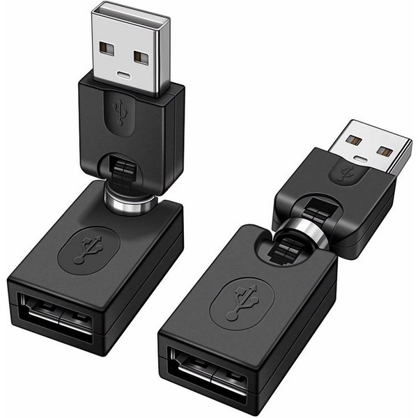 Bolwins G37 USB A Buchse auf Stecker Kabel Adapter Verlängerung PC Laptop 360° Computer-Adapter USB-A Stecker zu USB-A Buchse, 0 cm, 360° drehbar, Platzsparende