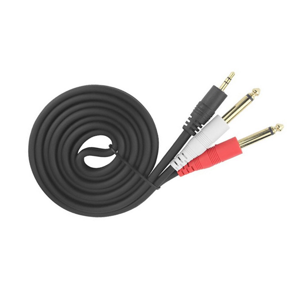 Bolwins G61 3,5mm Klinke stereo auf 2x 6,35mm Klinke mono Audio Splitter Kabel Audio-Kabel, 3,5 mm Stereo Klinkenstecker, 2× 6,35 mm Stereo Klinkenstecker (verg – Bild 2 von 4