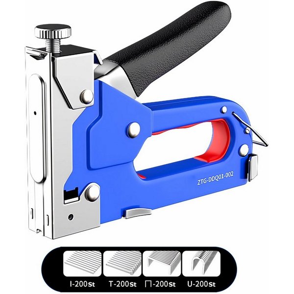 Bolwins Handtacker A07C 4in1 Profi Handtacker mit 800 Klammern Tacker Hefter Heftklammer, 0 in V, 4-in-1 Handtacker, Einstellbare Schlagkraft