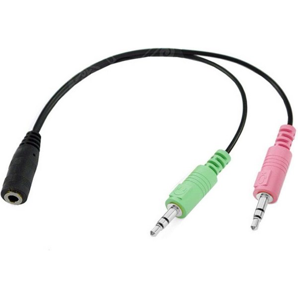 Bolwins I32 Headset PC Laptop Adapter 1x 3,5mm Klinke Buchse auf 2x 3,5mm 18cm Audio-Kabel, 3,5 mm Klinke Stecker, 3,5 mm Klinke Buchse (18 cm), Headset-Adapter