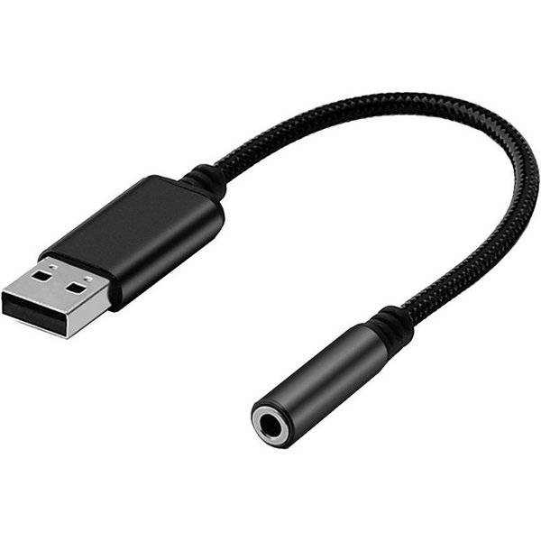 Bolwins L05 USB zu 3,5mm Audio Adapter Kabel f Kopfhörer Lautsprecher Mikrofon Audio-Kabel, USB Typ-A Stecker, 3,5 mm Klinkenbuchse (TRRS / TRS, CTIA & OMTP) (1