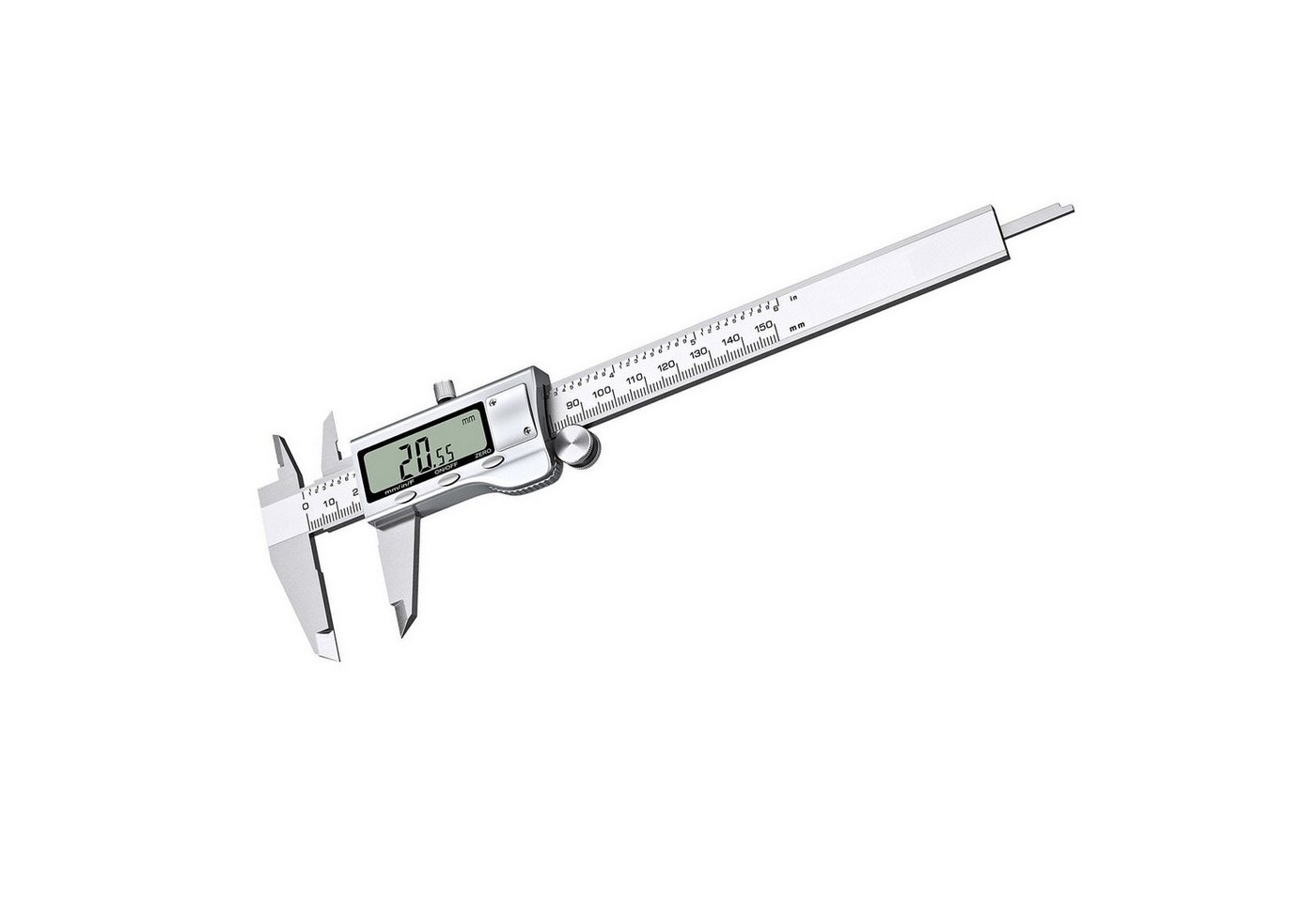 Bolwins Messschieber H35C Digital Messschieber Schieblehre LCD Edelstahl Messschieber 150mm, 1, max. 150 mm, Set, 1-St., inkl. Aufbewahrungsbox und Ersatzbatter – Bild 3 von 5