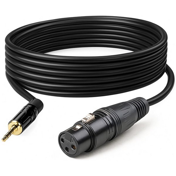 Bolwins O61C XLR auf 3,5mm Klinke Audio Mikrofonkabel 5m AUX IN/OUT Adapter Audio-Kabel, 3,5 mm Stereo TRS Klinkenstecker, XLR Buchse (3-polig, Female) (500 cm)
