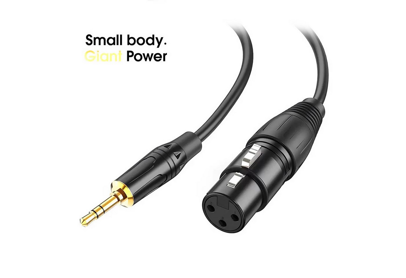 Bolwins O61C XLR auf 3,5mm Klinke Audio Mikrofonkabel 5m AUX IN/OUT Adapter Audio-Kabel, 3,5 mm Stereo TRS Klinkenstecker, XLR Buchse (3-polig, Female) (500 cm) – Bild 2 von 5