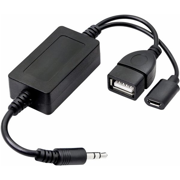 Bolwins P14 3.5mm AUX Audio Stecker auf USB A Buchse Auto Audio Adapter Kabel Audio-Kabel, 3,5-mm-Klinke, USB-A Buchse (25 cm), Integrierte MP3-Dekodierungsfunk