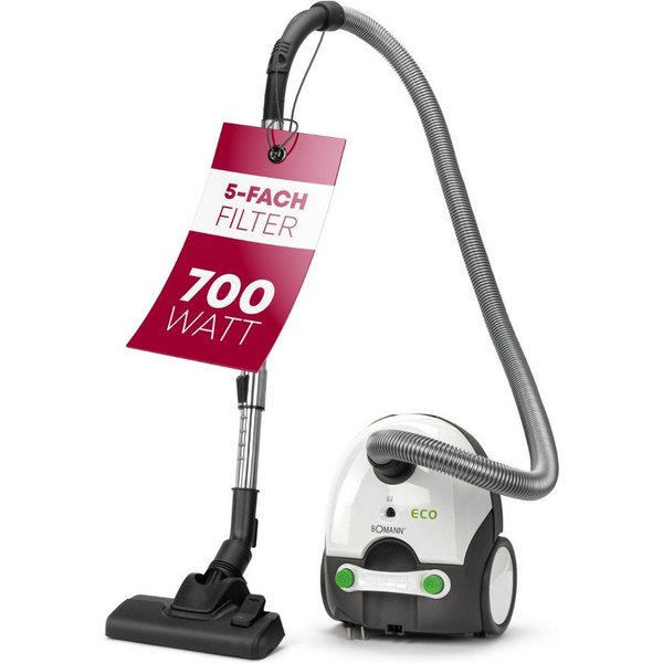BOMANN Bodenstaubsauger BS 9019 CB N, mit 5-fach Mikrofiltersystem, 700 Watt