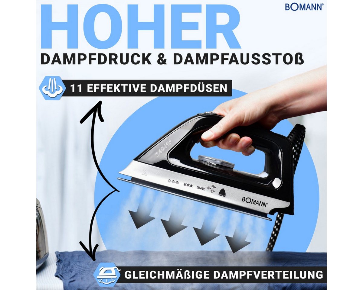 BOMANN Dampfbügelstation DBS 6034 CB, 3,5 bar, Dampfbügeleisen mit Superglide-Sohle – Bild 3 von 5