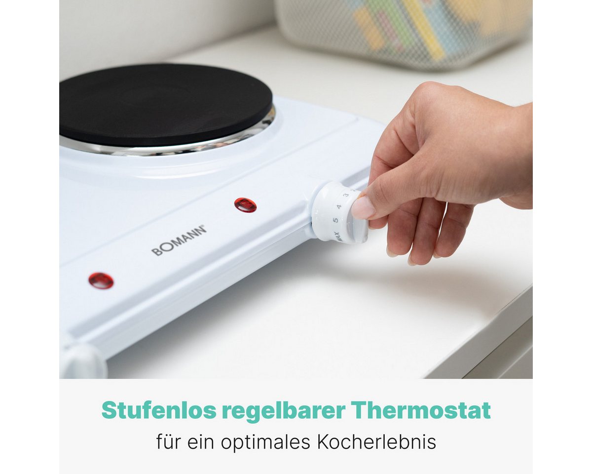 BOMANN Doppelkochplatte DKP 5028 CB, stufenlos regelbare Thermostate, 2 Kochplatten – Bild 4 von 5