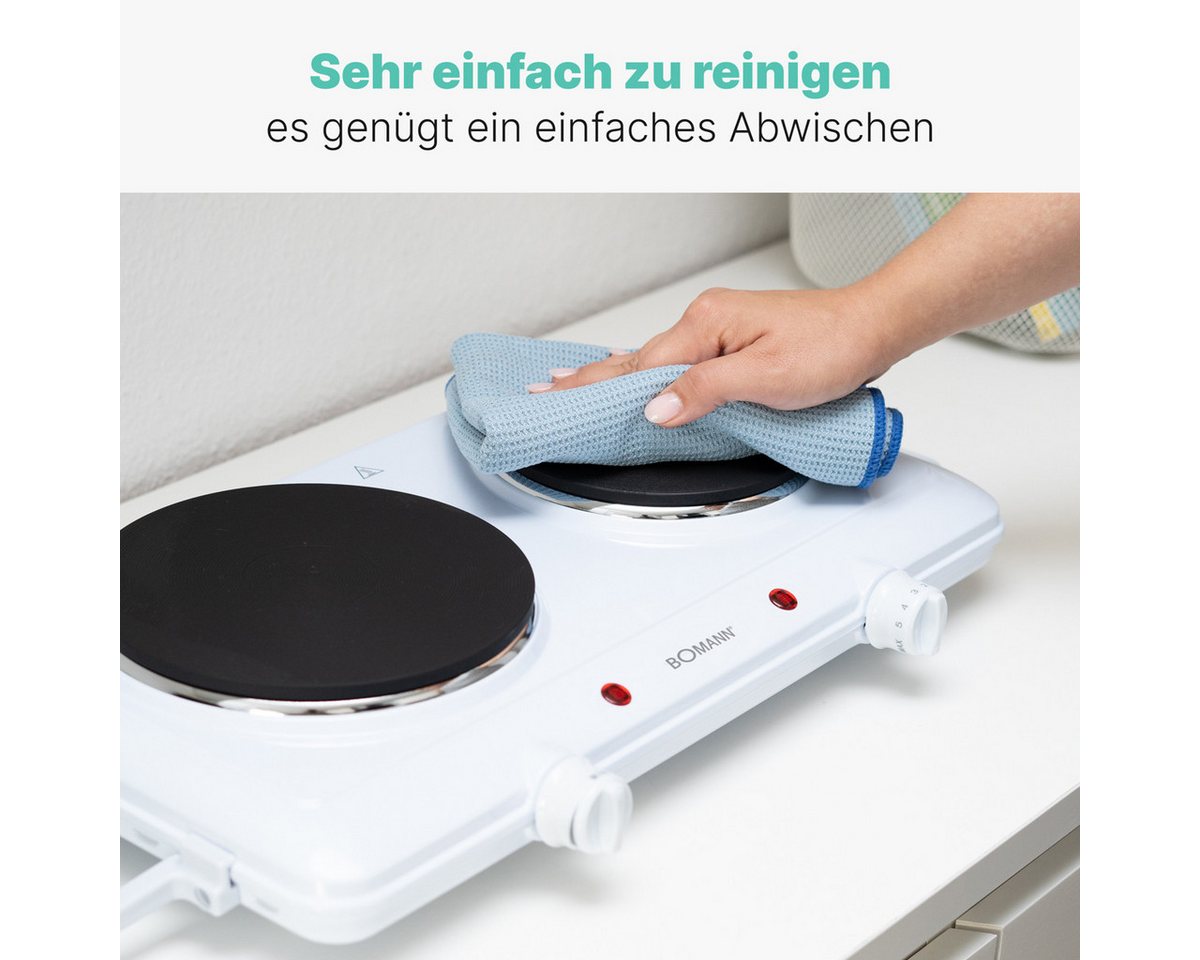 BOMANN Doppelkochplatte DKP 5028 CB, stufenlos regelbare Thermostate, 2 Kochplatten – Bild 5 von 5