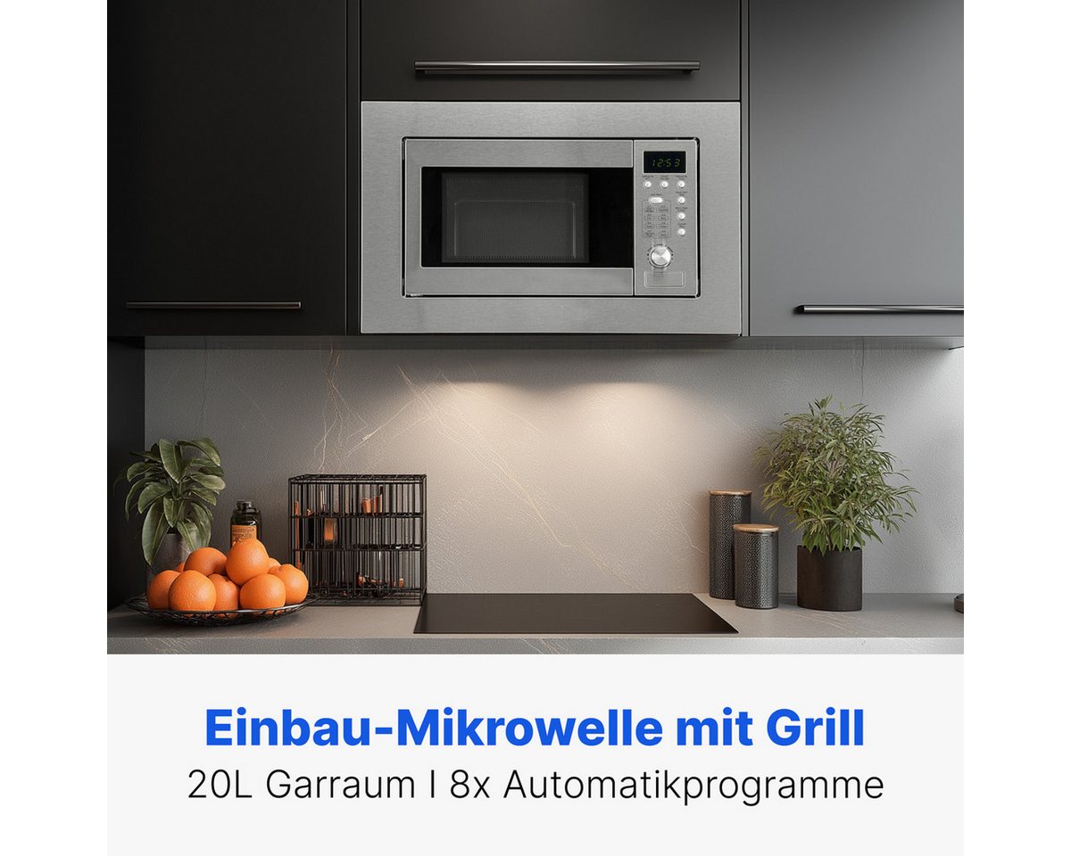 BOMANN Einbau-Mikrowelle MWG 2215 EB, Einbaumikrowelle mit Grill 1000W, 60cm, 20L – Bild 2 von 5