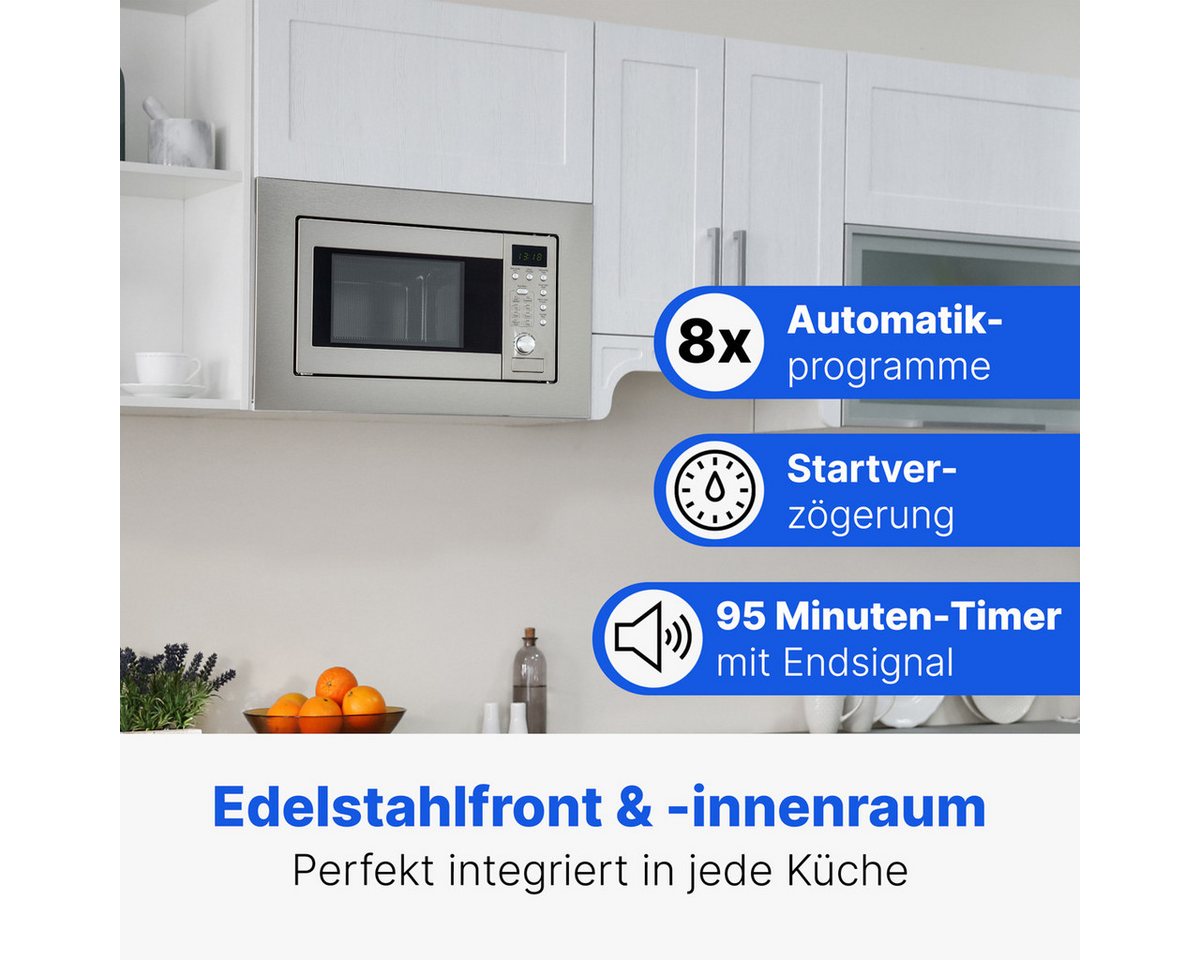 BOMANN Einbau-Mikrowelle MWG 2215 EB, Einbaumikrowelle mit Grill 1000W, 60cm, 20L – Bild 5 von 5