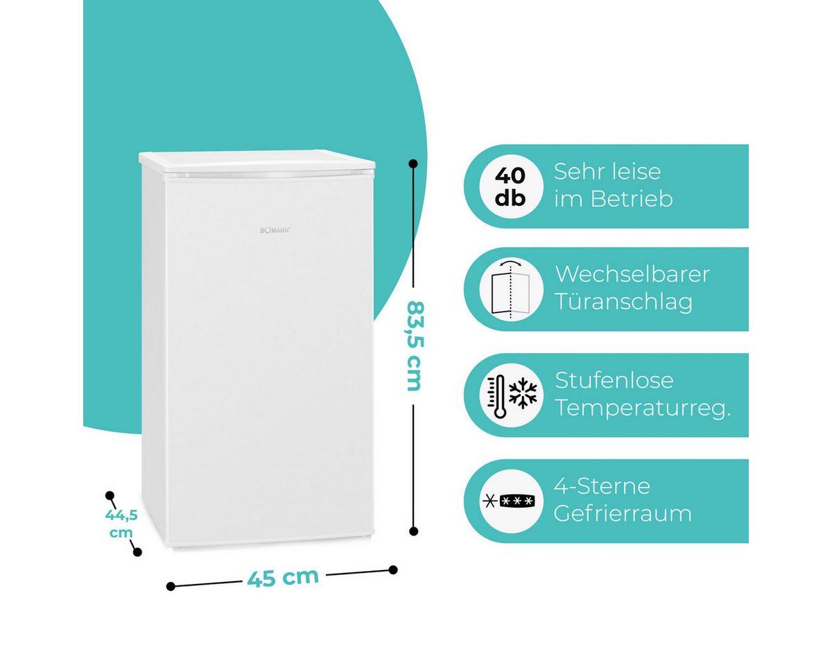 BOMANN Gefrierschrank GS 7256, 83.5 cm hoch, 45 cm breit, Gefrierschrank klein, 4 Sterne-Gefrierfach – Bild 3 von 5