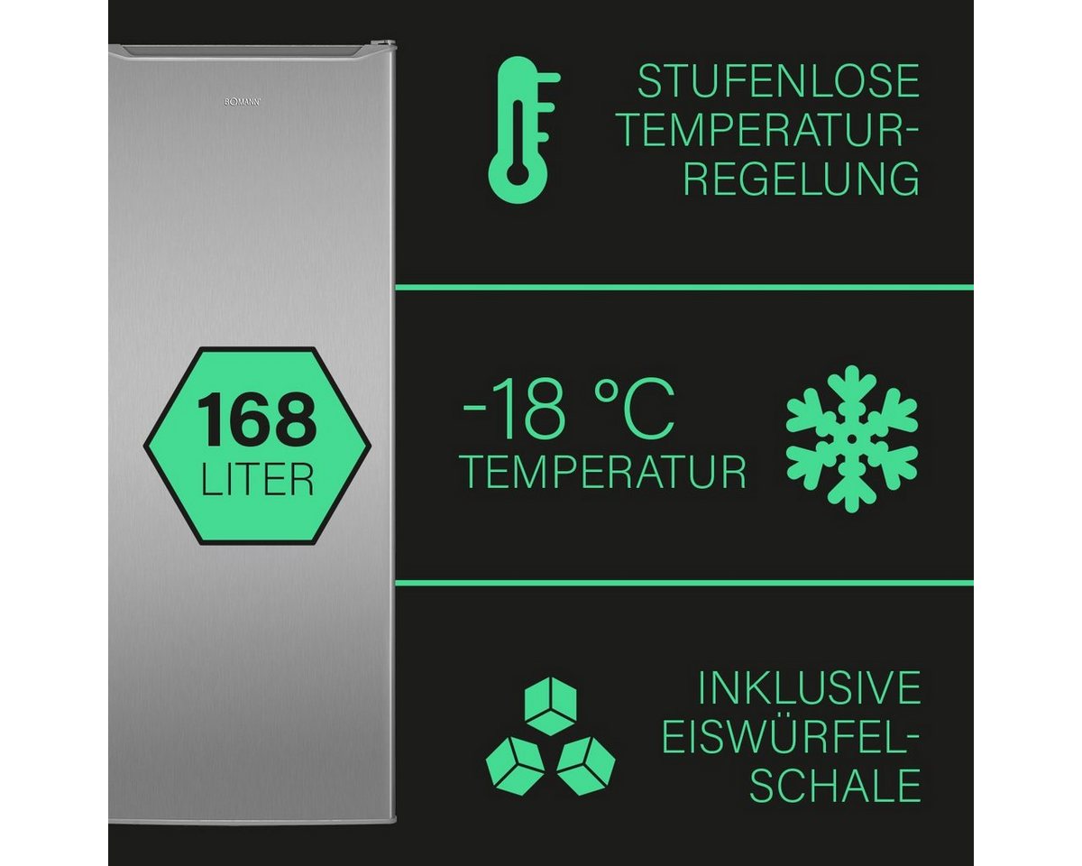 BOMANN Gefrierschrank GS 7340, 142.6 cm hoch, 54.4 cm breit, Gefrierschrank, 168 Liter Nutzinhalt – Bild 2 von 5