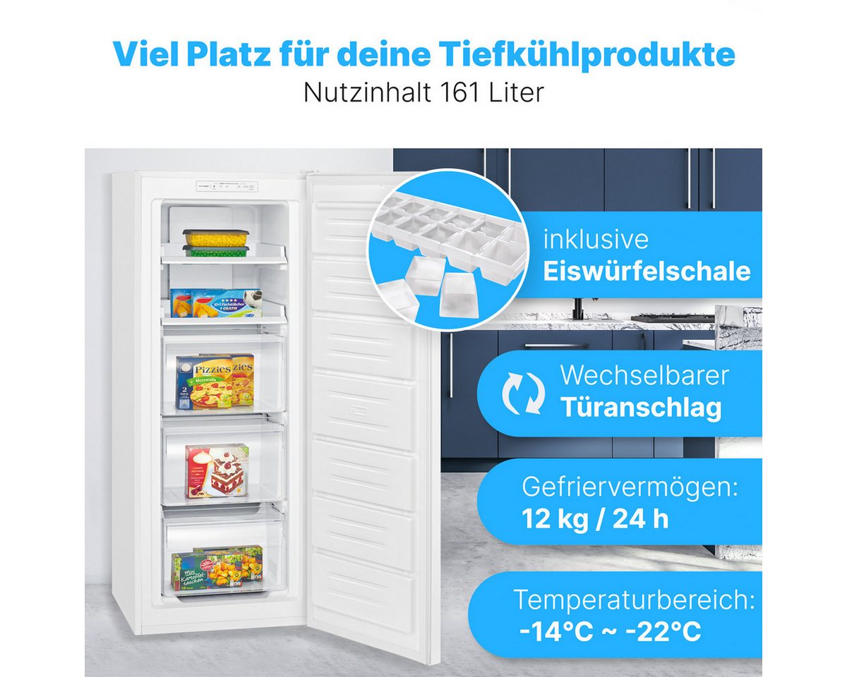 BOMANN Gefrierschrank GS 7362, 143 cm hoch, 54 cm breit, 161L, Total No Frost - nie wieder abtauen – Bild 4 von 5