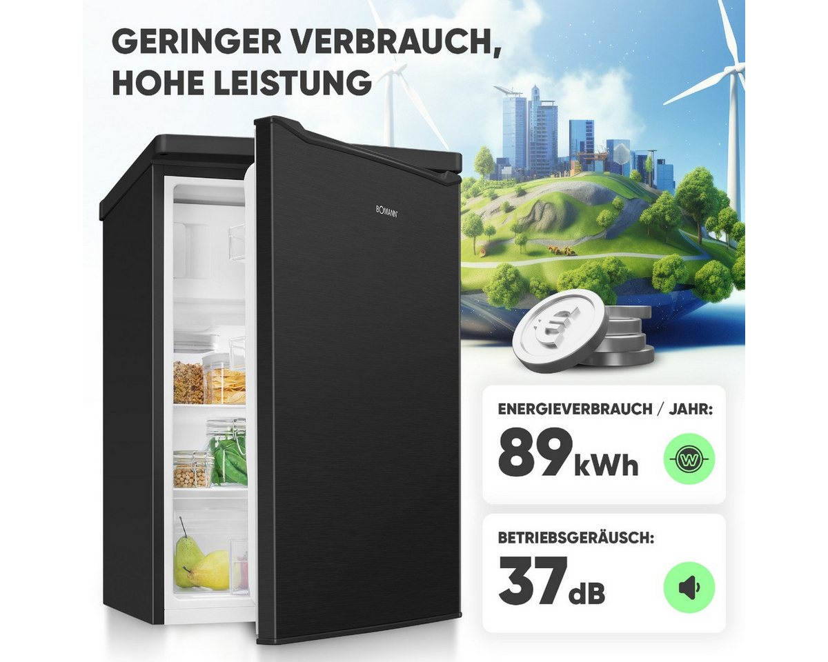 BOMANN Kühlschrank KS 7251, 85 cm hoch, 55 cm breit, Kleiner Kühlschrank mit Gefrierfach, 109 Liter – Bild 4 von 5