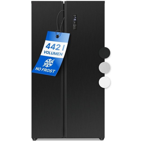 BOMANN Side-by-Side SBS 7344, 177 cm hoch, 90 cm breit, MultiAirflow-System, Total No Frost, LED Frontdisplay m. Touch Control