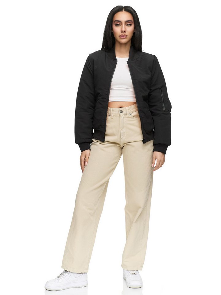 Worldclassca Bomberjacke Worldclassca Bomber Jacke mit REBEL Print Übergangs Freizeit Blouson "REBEL" Print – Bild 3 von 3