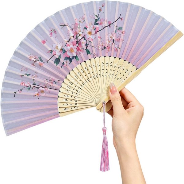 Bomiclss Handfächer Faltbare Fächer, Handfächer, Bambusfächer mit Quaste für Tanzen, (1-tlg), Cosplay, Hochzeit, Party, Requisiten-Dekoration