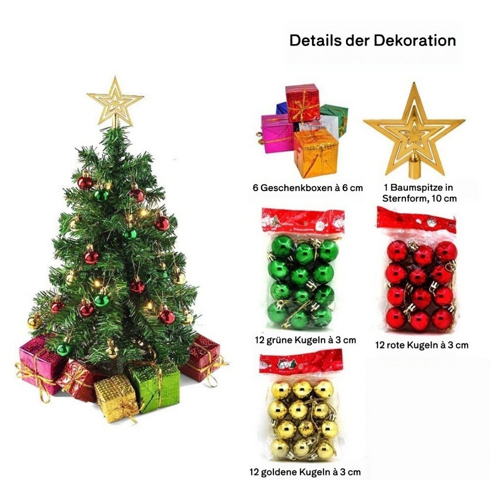 Bomiclss Künstlicher Weihnachtsbaum 45cm Mini Weihnachtsbaum,künstlich Weihnachtsbaum, für Festtagsdekoration, indoor outdoor geeignet für Tisch Partydécor – Bild 2 von 5
