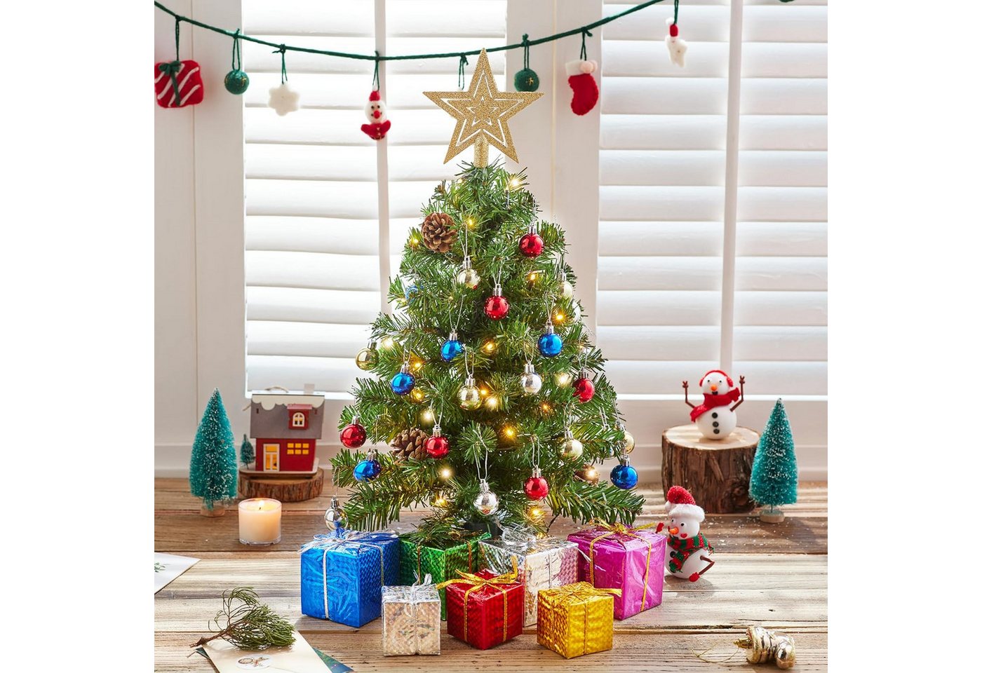Bomiclss Künstlicher Weihnachtsbaum 45cm Mini Weihnachtsbaum,künstlich Weihnachtsbaum, für Festtagsdekoration, indoor outdoor geeignet für Tisch Partydécor – Bild 4 von 5