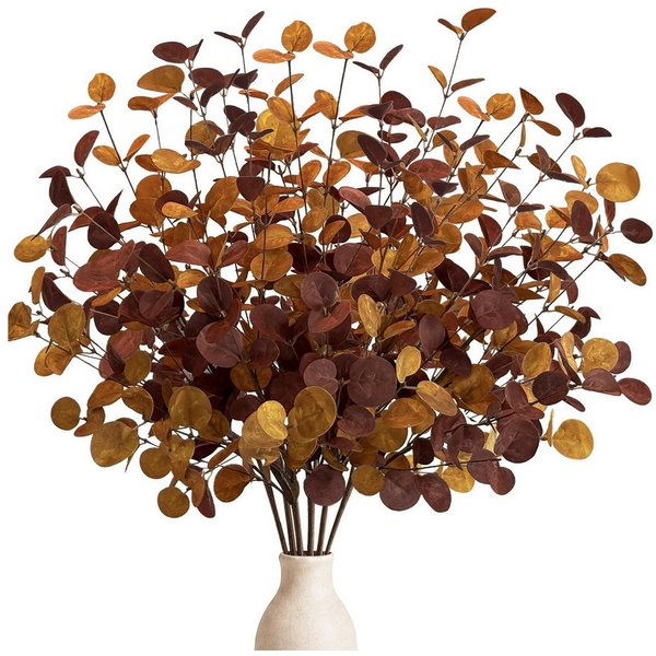 Kunstzweig Herbstdekoration: 6 Eukalyptus-Herbstzweige, jeweils (26,7 Zoll) lang, Bomiclss, Künstliche Herbstzweige für Tischdeko, Gestecke & Thanksgiving