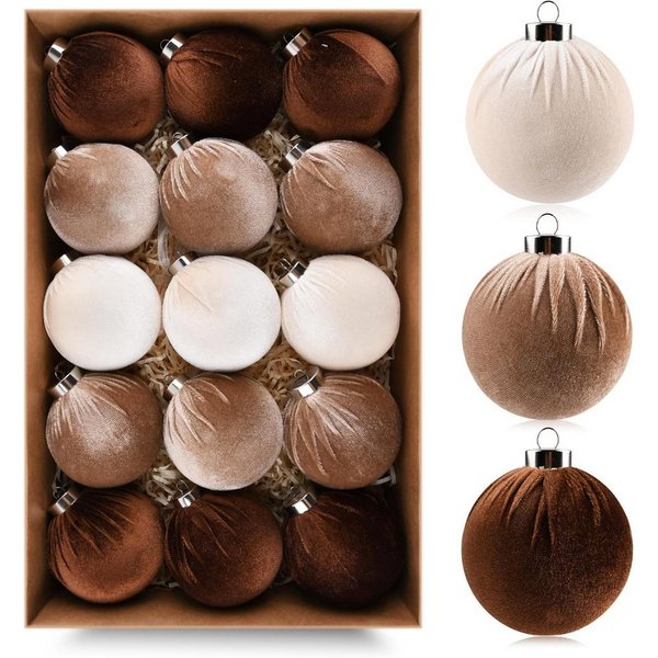 Bomiclss Weihnachtsbaumkugel 15 stück samt Christbaumkugeln Set mit Geschenkpaket