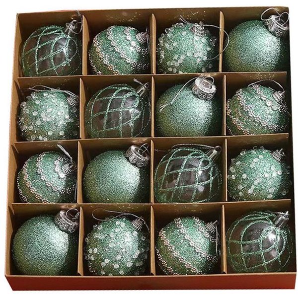 Bomiclss Weihnachtsbaumkugel 16-tlg. Weihnachtskugel-Set, bunte Weihnachtsbaumdekoration