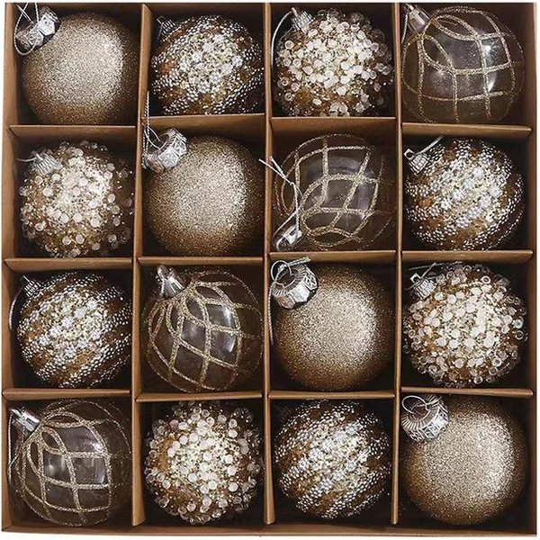 Bomiclss Weihnachtsbaumkugel 16-tlg. Weihnachtskugel-Set, bunte Weihnachtsbaumdekoration
